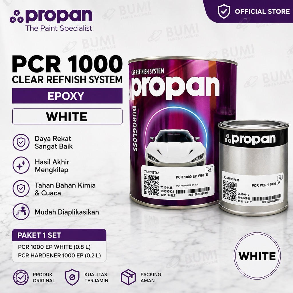 EPOXY PROPAN PCR 1000 WHITE | Epoxy Primer Putih + Hardener Set