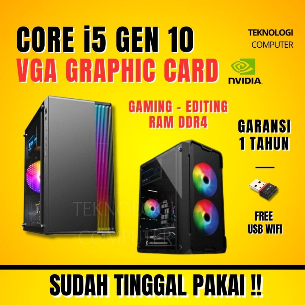 Core i5 | Gen 10 | VGA Nvidia | PC Only | PC Rakitan | Komputer CPU | PC Gaming Editing