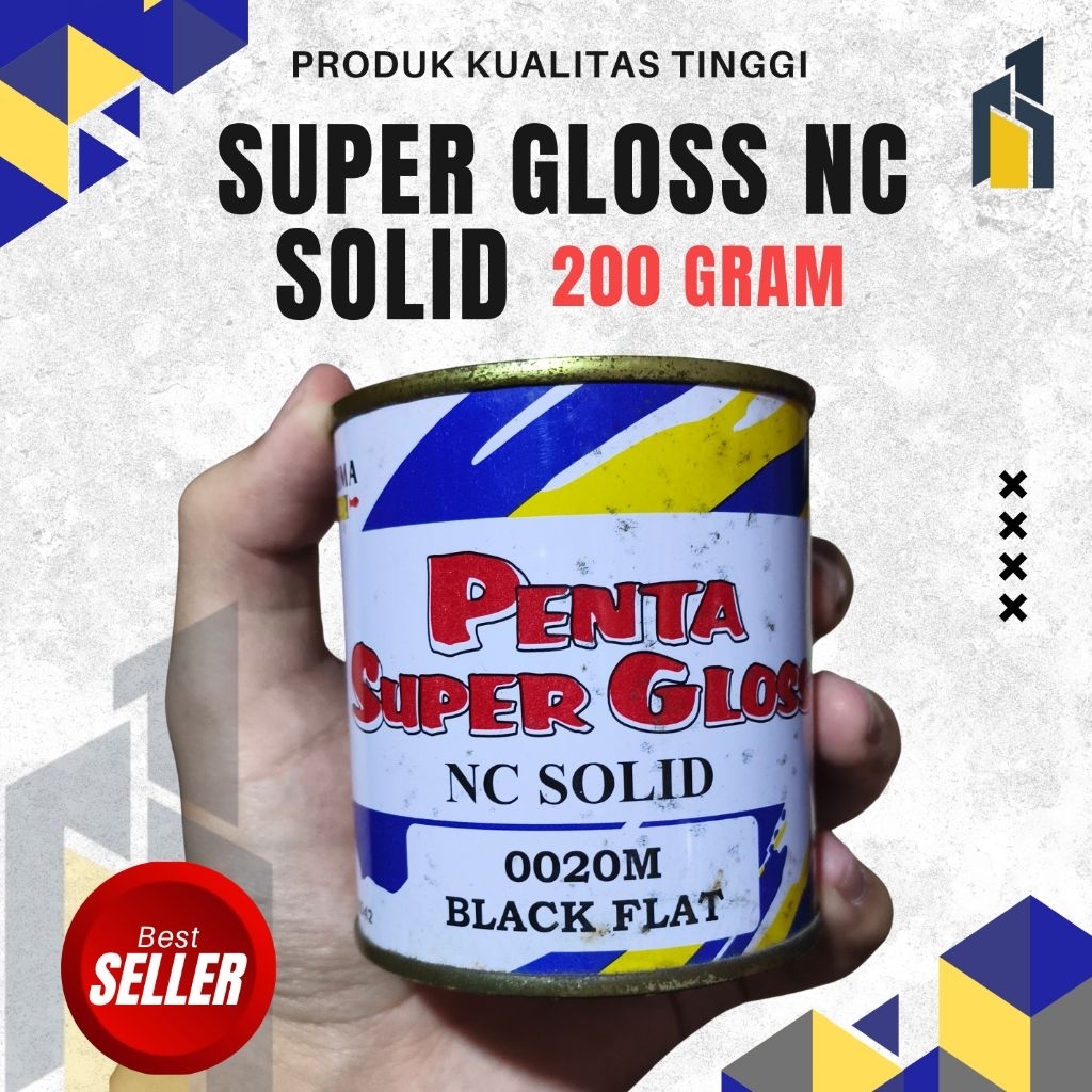 Cat Penta Super Gloss NC Solid 200Gram Hitam doff, Putih dll banyak warna.. Cat Mobil / Pelg