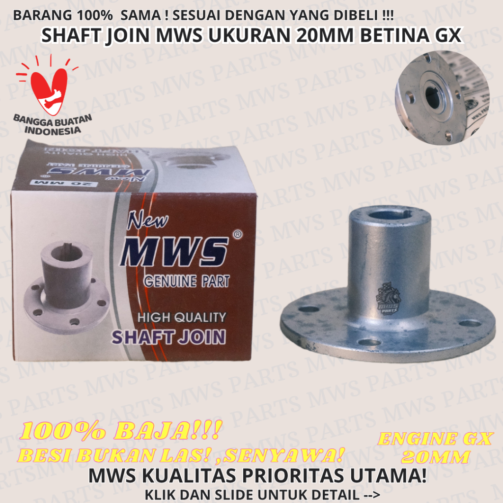 20MM SHAFT JOIN MWS ASLI BAJA DAN SENYAWA SAMBUNGAN KONEKTOR AS MESIN KE AS KAPAL JOIN PLENDES KOPLI