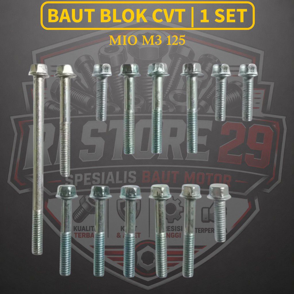 Baut Blok CVT 1 SET Yamaha Mio M3 125 / Baut Blok CVT 1SET Motor Mio M3