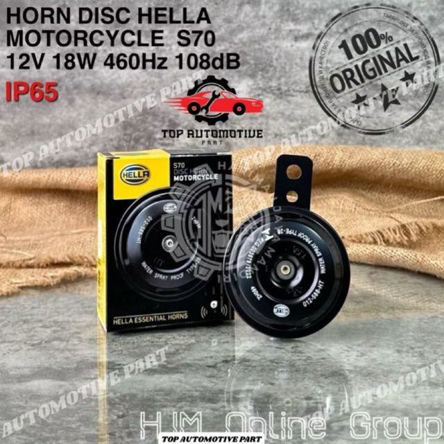 KLAKSON HELLA MOTORCYCLE SINGLE DISC HORN S70 12V HELLA ORIGINAL
