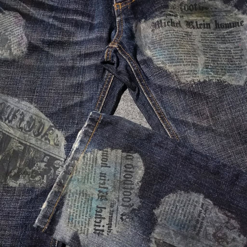 MICHEL KLEIN GRUNGE PAPER JEANS