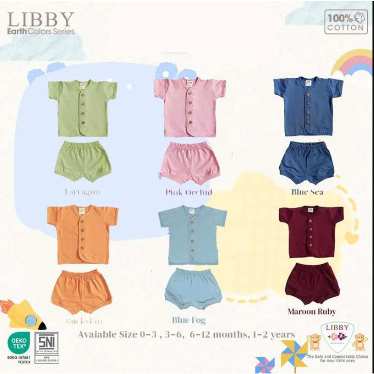 Libby Comfy Set Baju Panjang/ Pendek stelan baju bayi ( 1 stel)