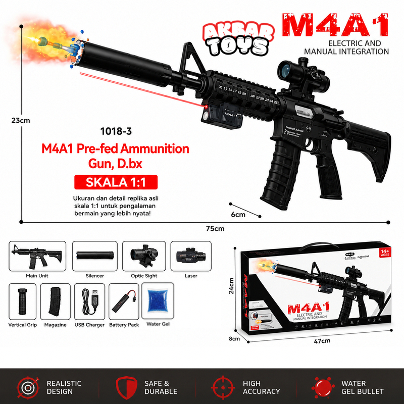Mainan Anak M416 Gell Blaster ELECTRIC Mainan Water Gel Elektrik