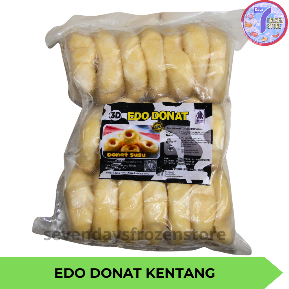 Donut Kentang I Susu Mini 3D Edo Donat Isi 20 650gr Beku Frozen