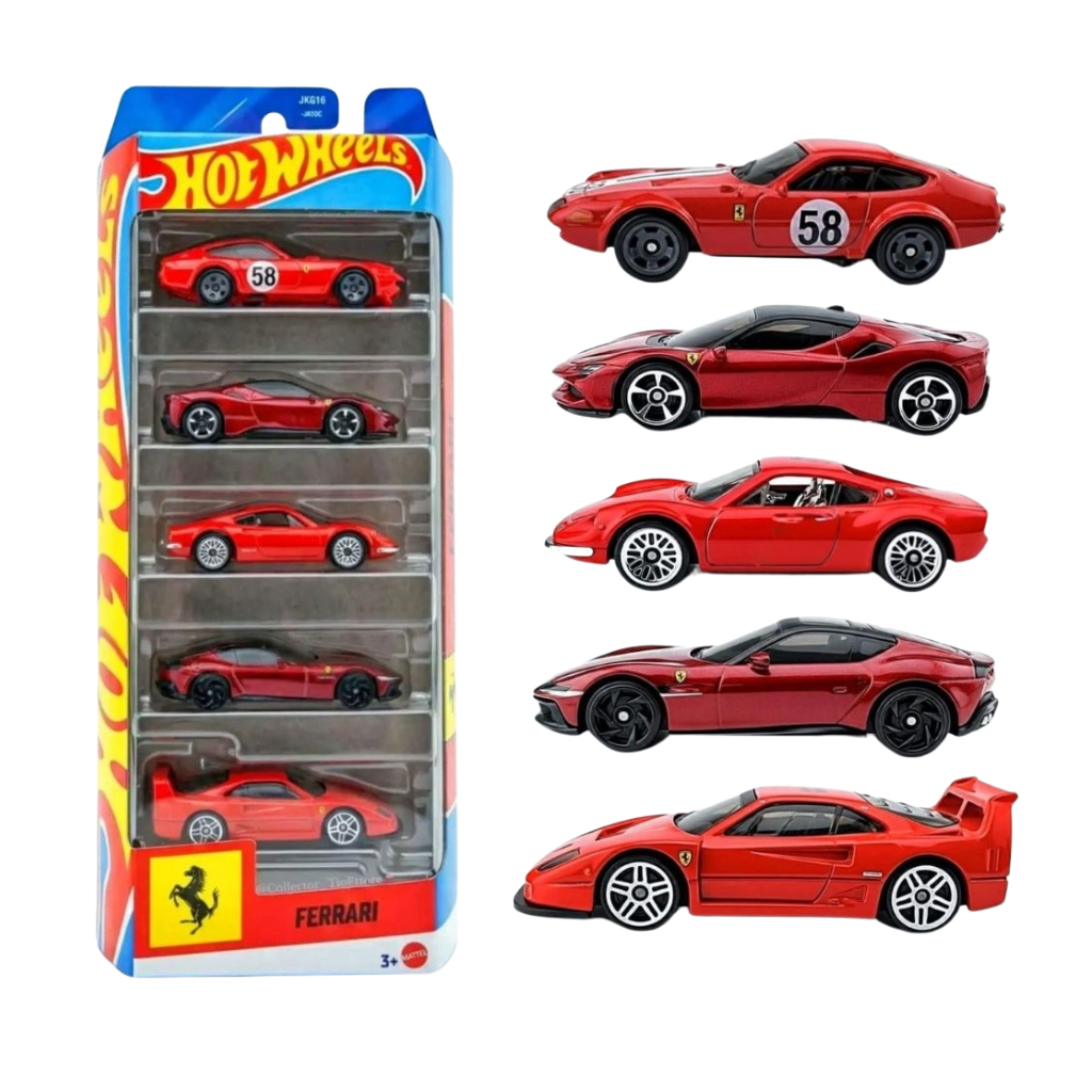 Hot Wheels Gift Pack ferrari Isi 5 Pcs Original Mattel
