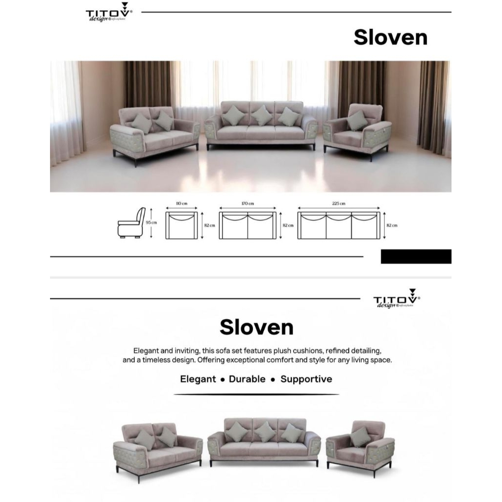 TITOV Sofa 321 Seater Sloven - Sofa Medan
