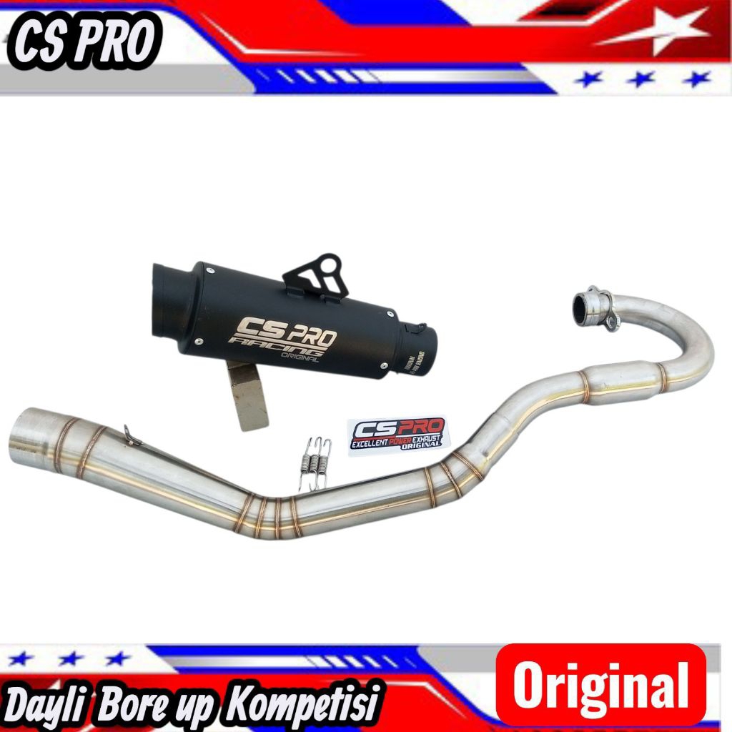 Knalpot racing KLX crf wr 155 ORI CS pro type black tr