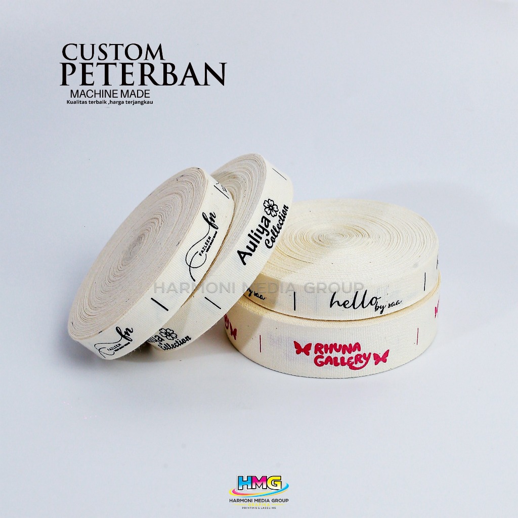 (FREE DESIGN) 100Pcs Label Katun Lembut Label piterban Label Baju Anak Label Tas label katun Import