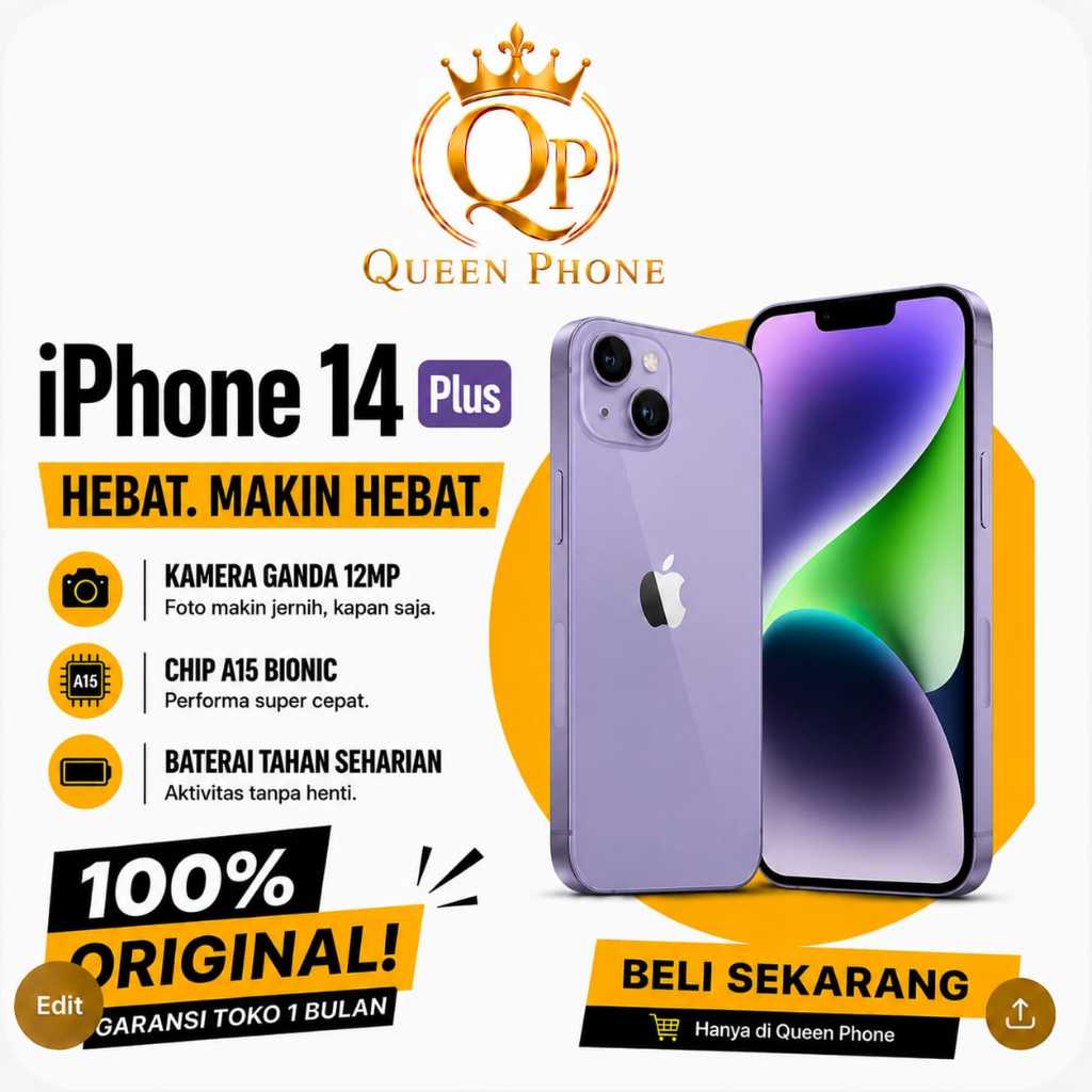 IP 14 PLUS 128GB/256GB SECOND LIKE NEW FULLSET NO MINUS