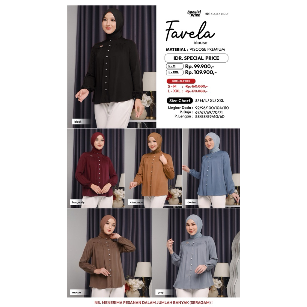 Alfasa Daily - Blouse / Kemeja Wanita / Favela Blouse Alfasa Daily