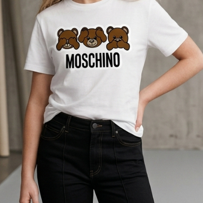 Fashion costume Tshirt Regular Fit MOSCHINO kaos unisex wanita dan pria