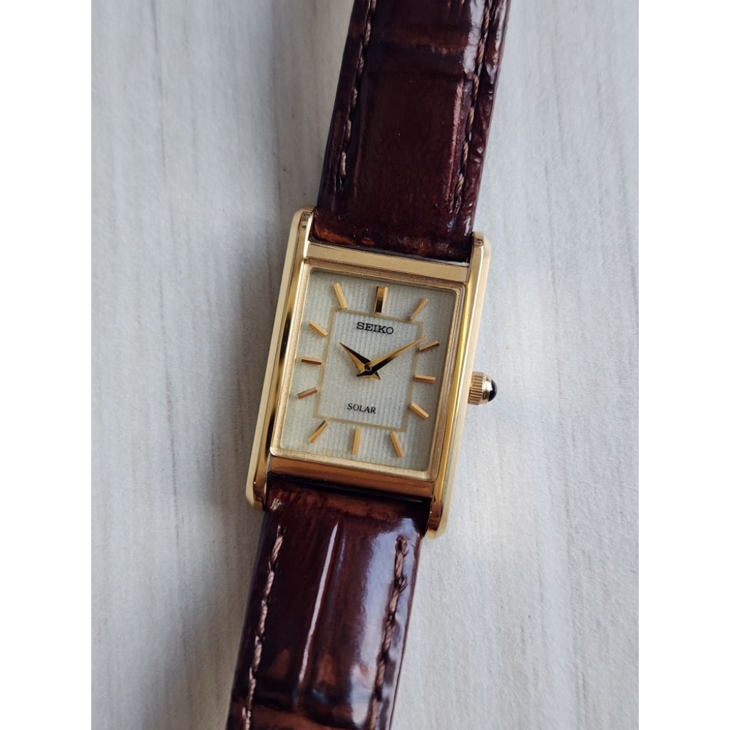 Seiko Tank Ladies SUP252 Solar Movement Cal.V115 RARE
