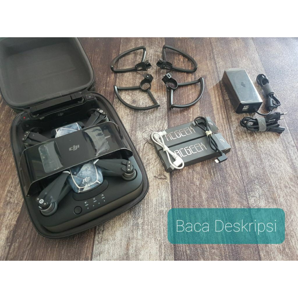 Preloved - DJI Spark Drone Full Kit Bekas - Baterai Dead Cell, Cocok Part/Project