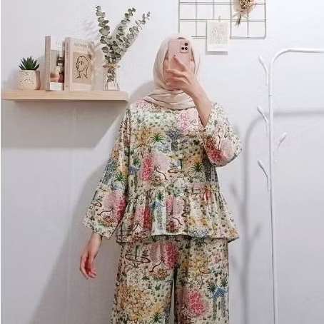ONE SET RAYON PREMIUM // BAJU SETELAN SANTAI // BAJU TIDUR BAHAN RAYON // BAJU ONE SET SETELAN RAYON
