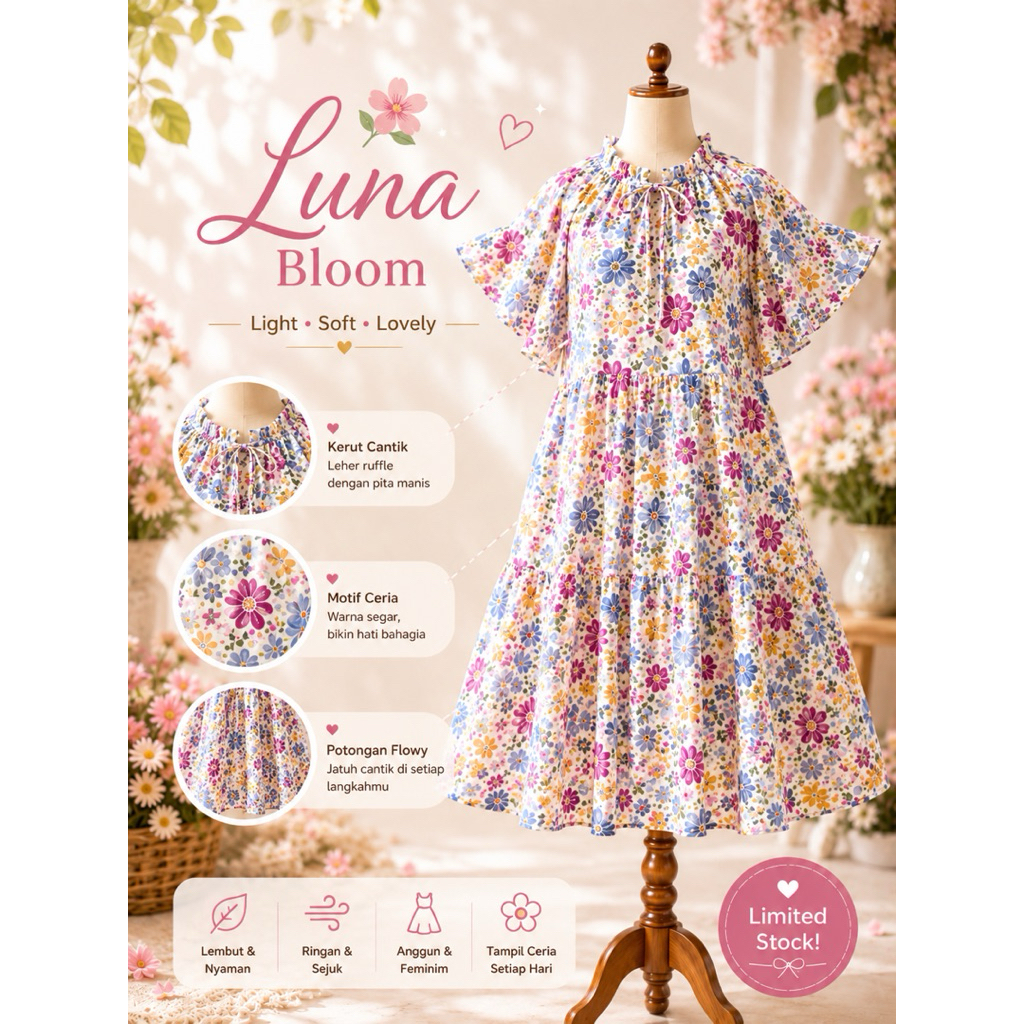Luna Bloom - dress - homedress - daster