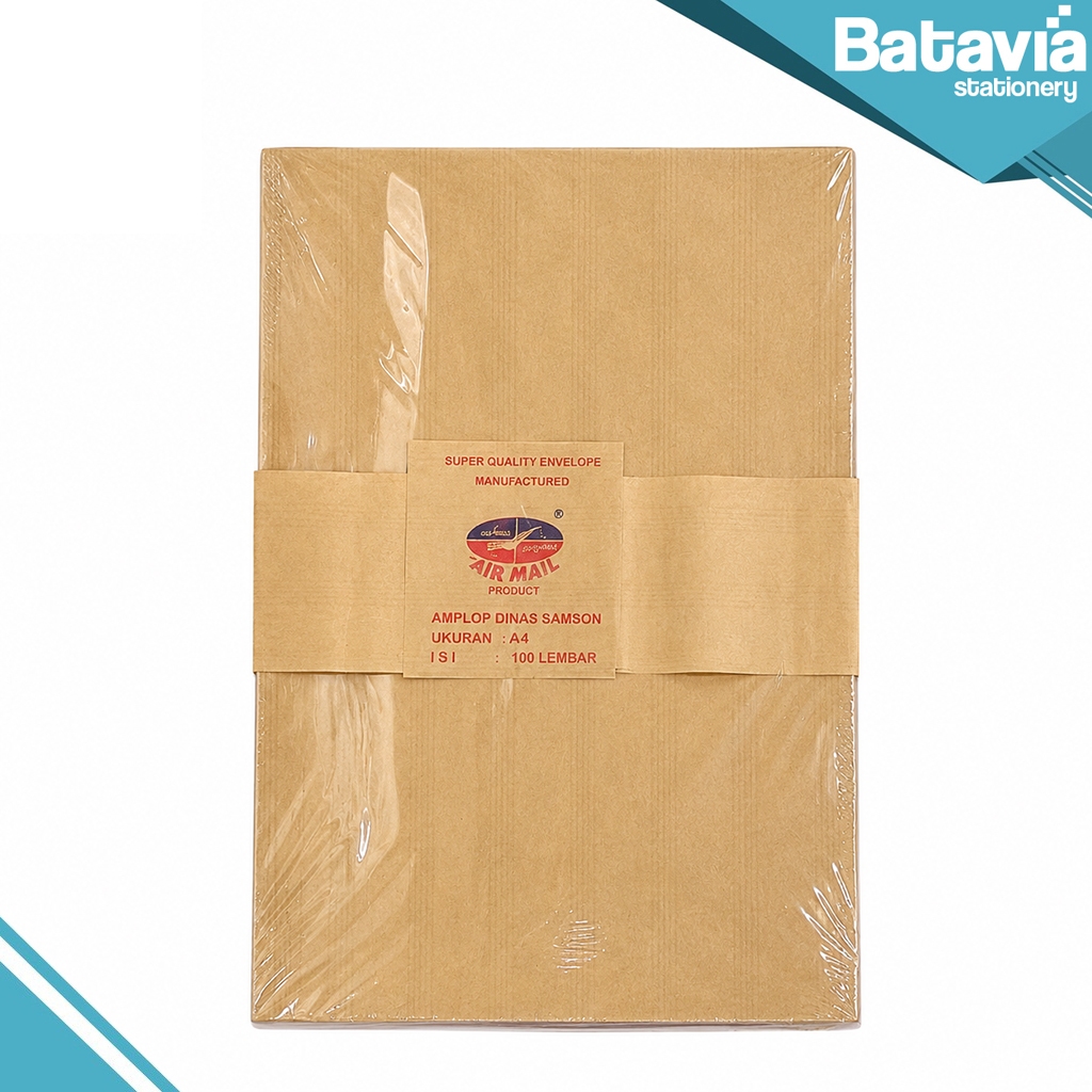 AMPLOP COKLAT A4 AIRMAIL 1 PACK ( 100 LEMBAR )