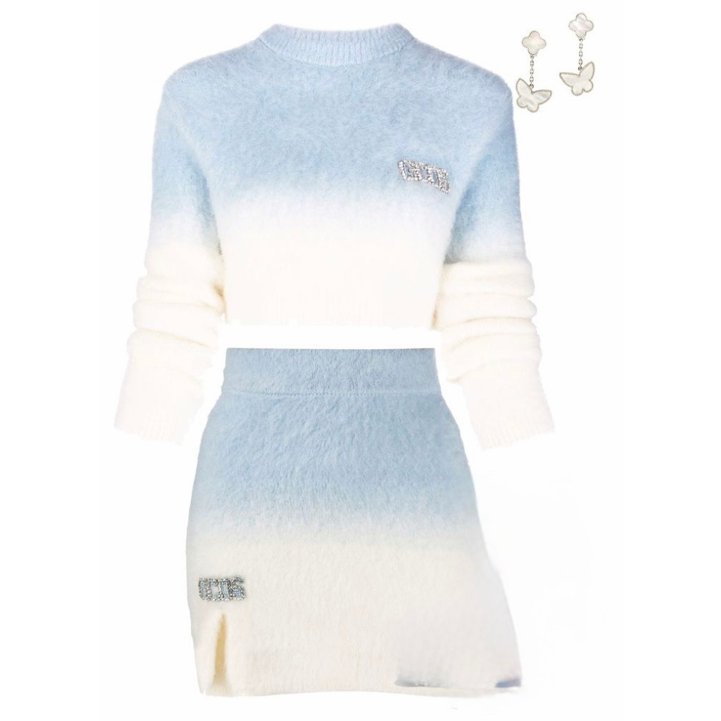 GCDS set blue knit