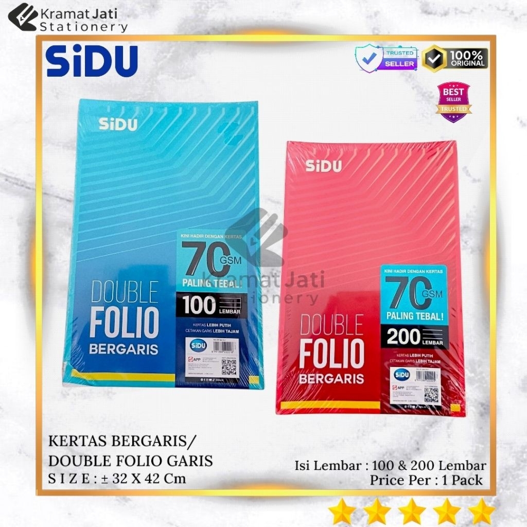 SIDU Double Folio/Folio Bergaris 100 & 200 Lembar (1 Pack)