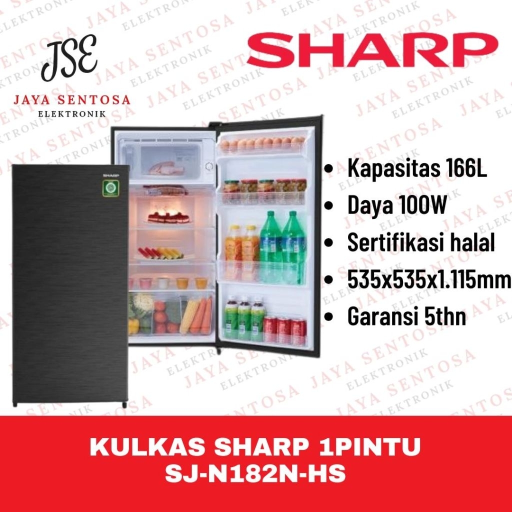 Kulkas Sharp SJ-N182-MNHS 1 Pintu Original Kapasitas Besar Dingin Maksimal