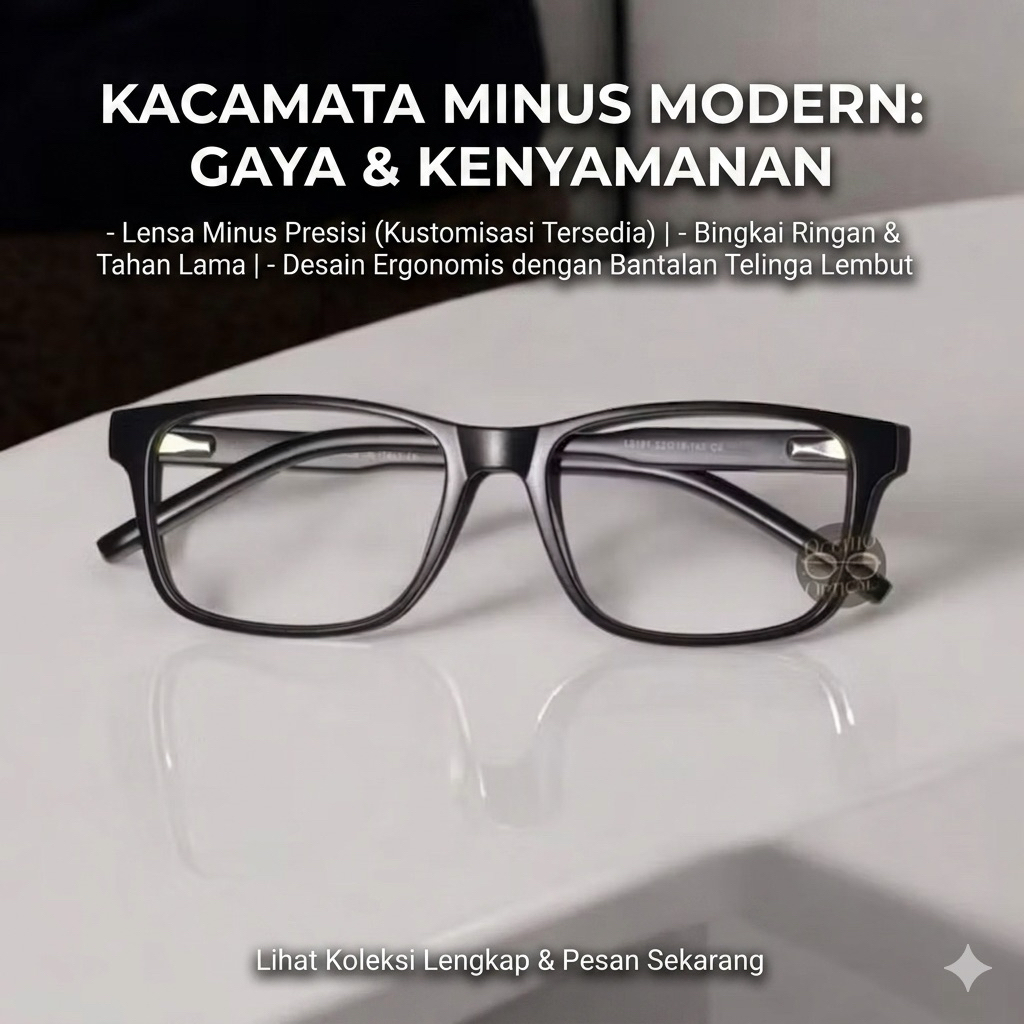 Kacamata Minus Photochromic Pria/Wanita (Lacoste) | Kacamata Minus Antiradiasi Blueray | Frame Kacam