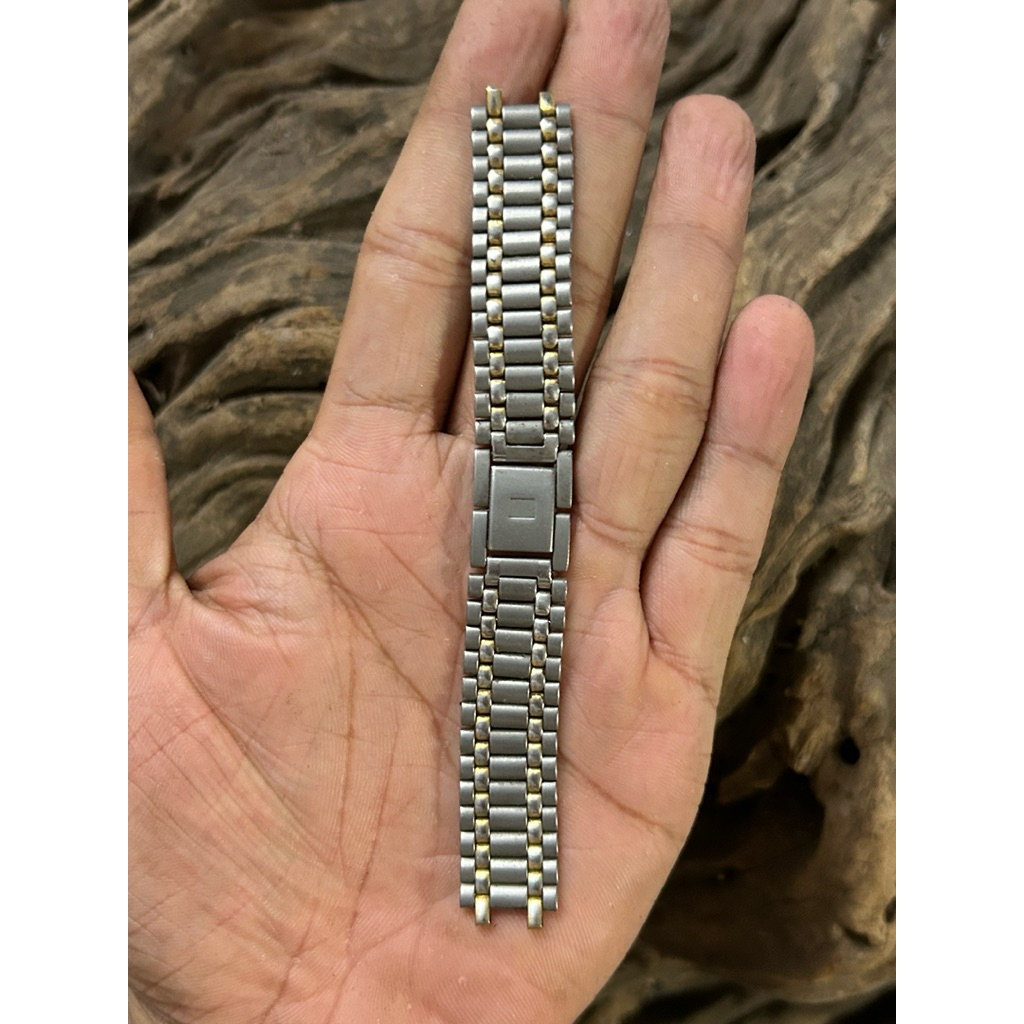 Strap Jubilee Two Tone Vintage 18mm Stainless Steel Bekas Silver Gold Bracelet Jam Klasik