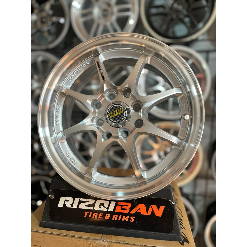 velg ce28 r14 full polish pcd 4x100/114 kondisi baru