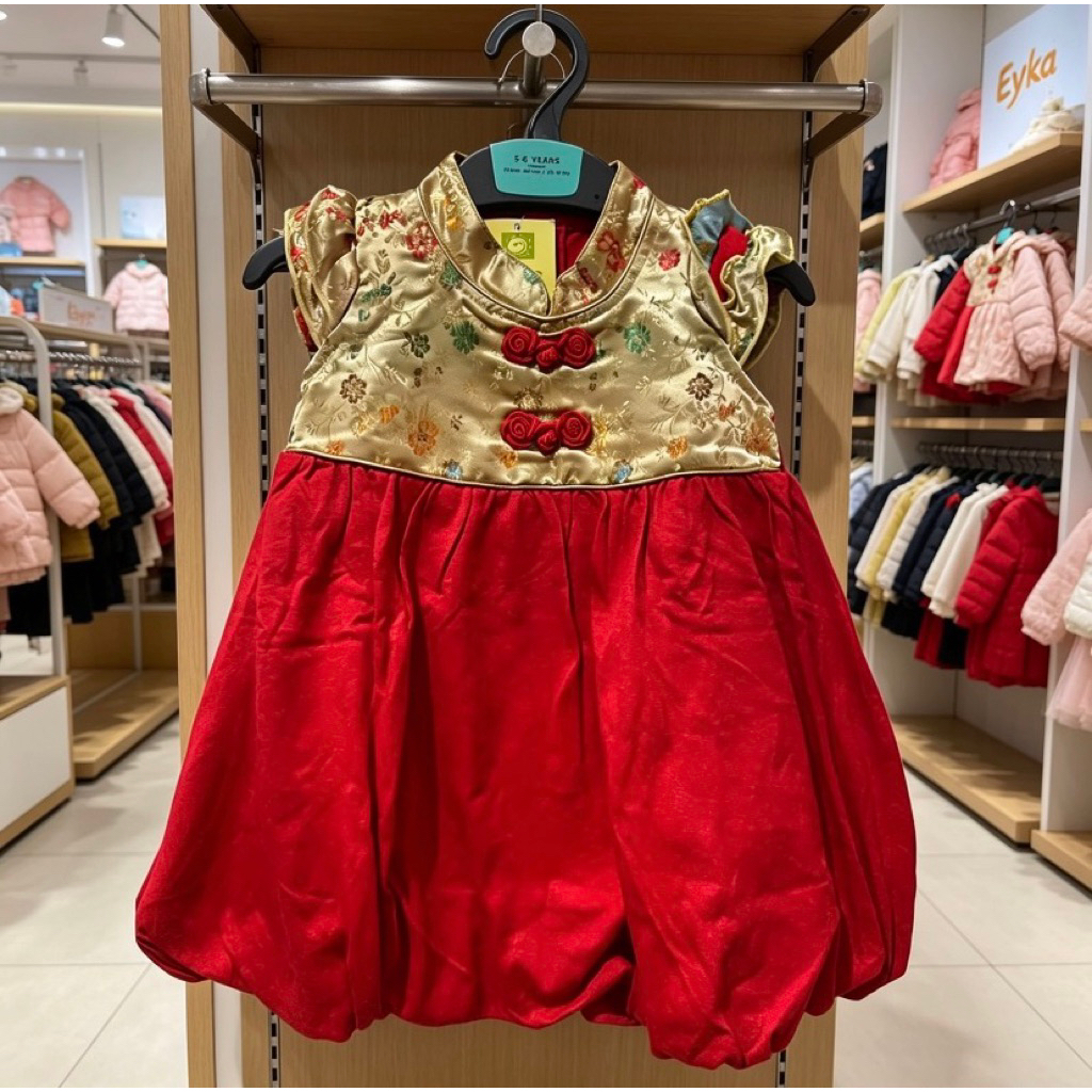 Eyka Baby Dress Gold red