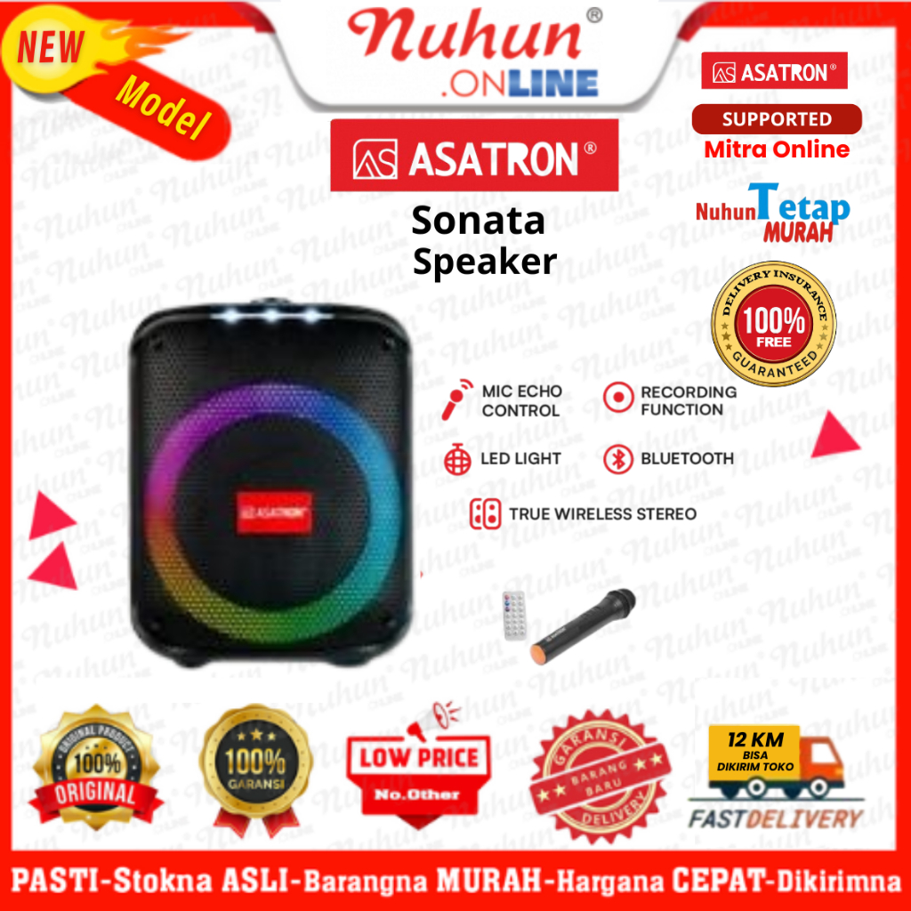 Asatron Speaker Sonata 8Inch Portable Bluetooth / Karaoke