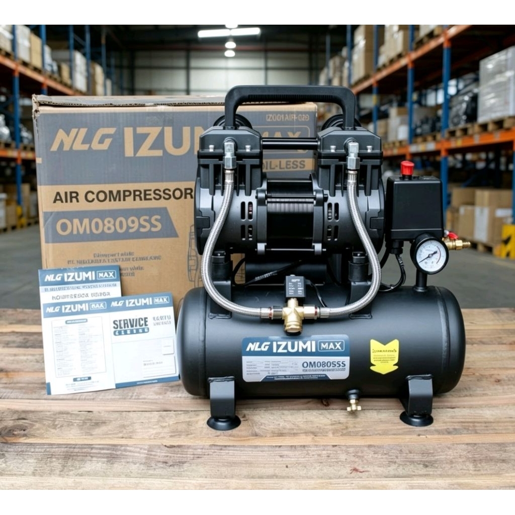 KOMPRESOR ANGIN OILES IZUMI MAX 9LITER 0809ss / kompresor oiles silent izumi max 075hp