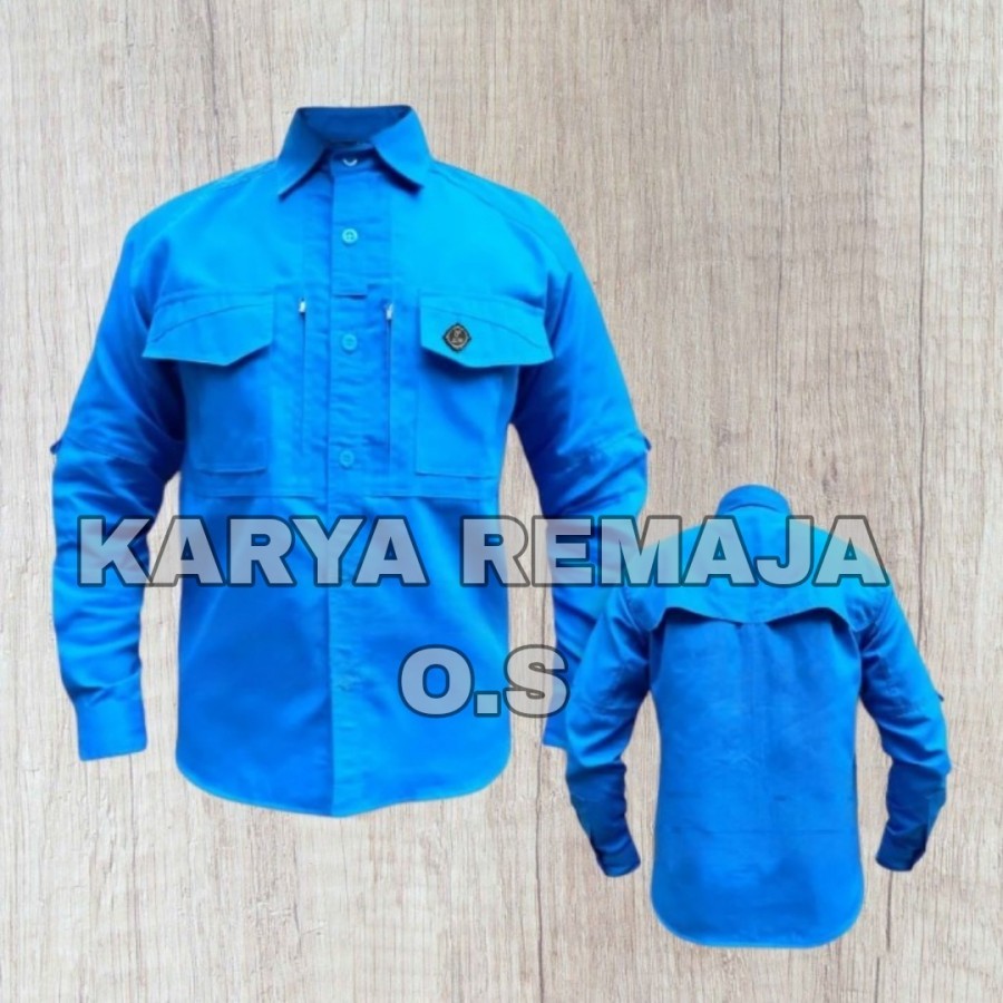 Kemeja Panjang Tactical Model W-Tac BIRU STABILO Kemeja Polos Panjang Lapangan Kemeja panjang Tactic