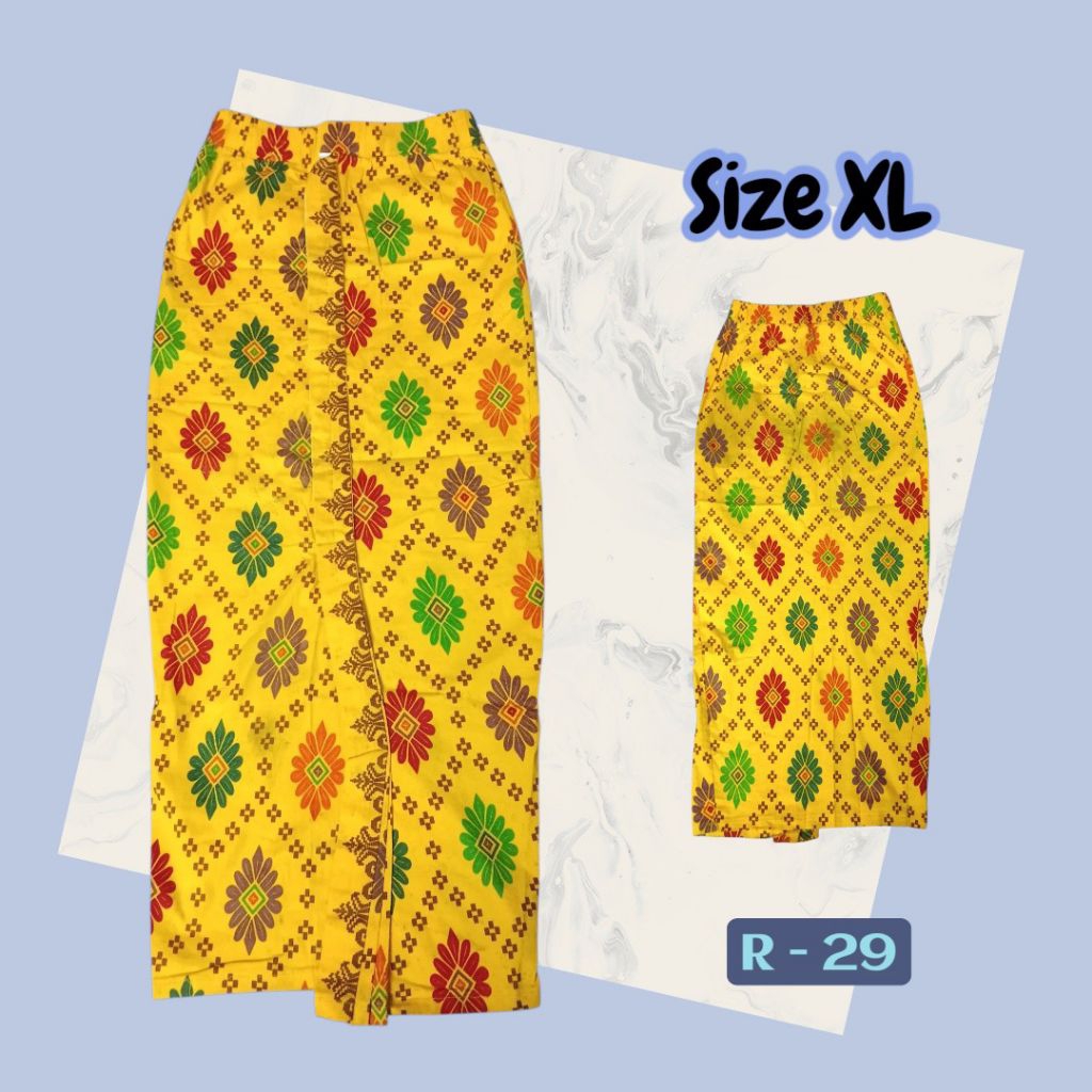 R-29 PreLoved Rok Kamen Jadi Katun Kuning XL