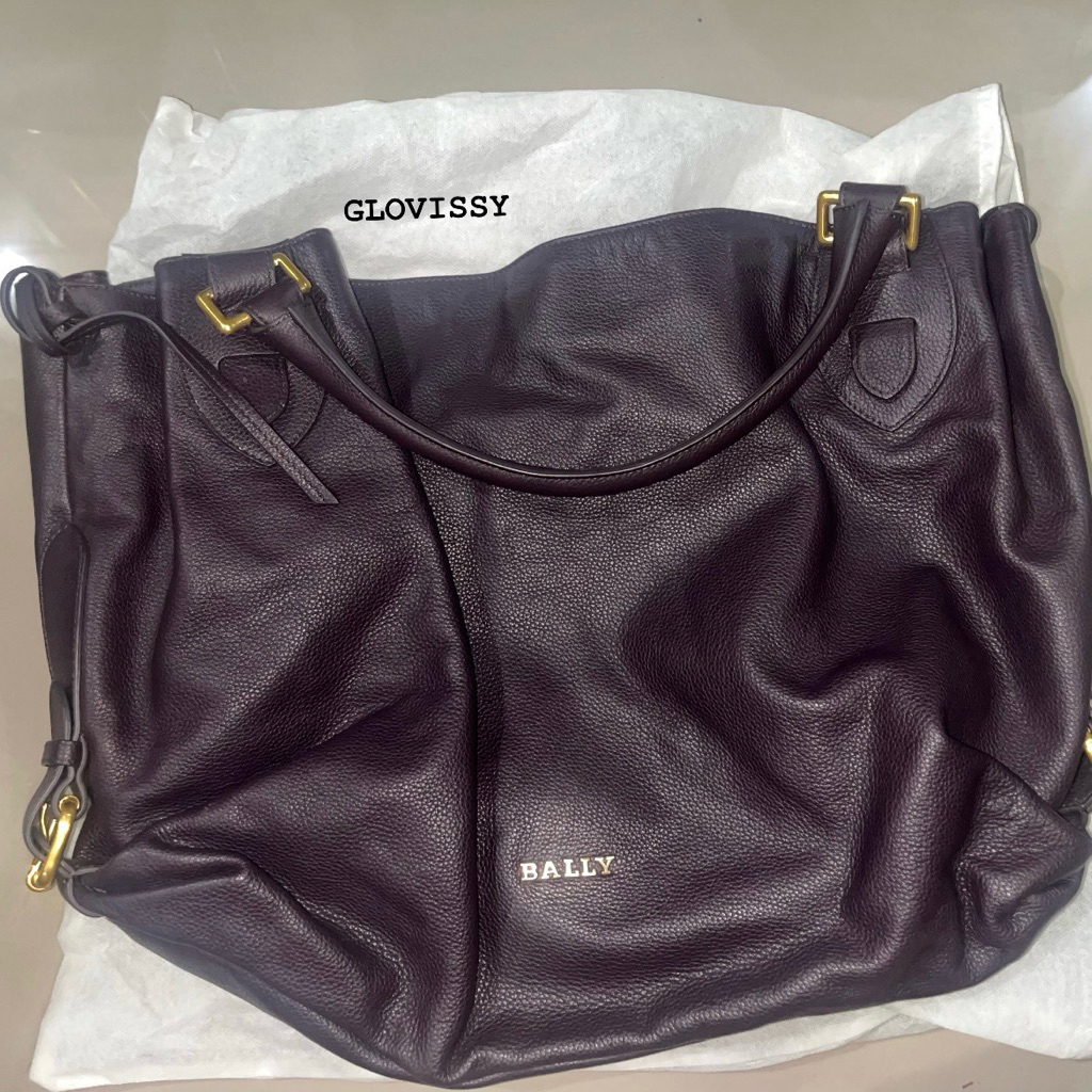 Bally Purple leather HOBO bag (PRELOVED/BEKAS