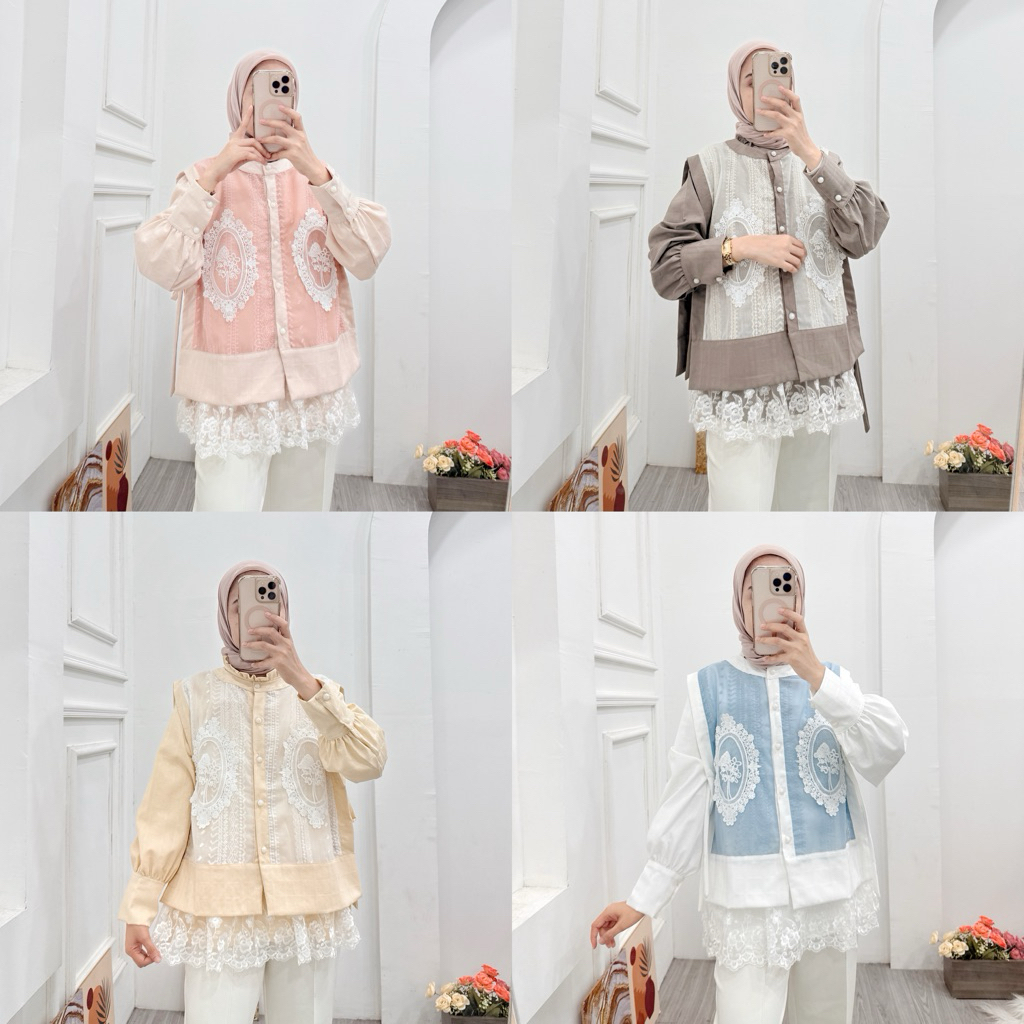 Blouse Vest 2 in 1 Bordir