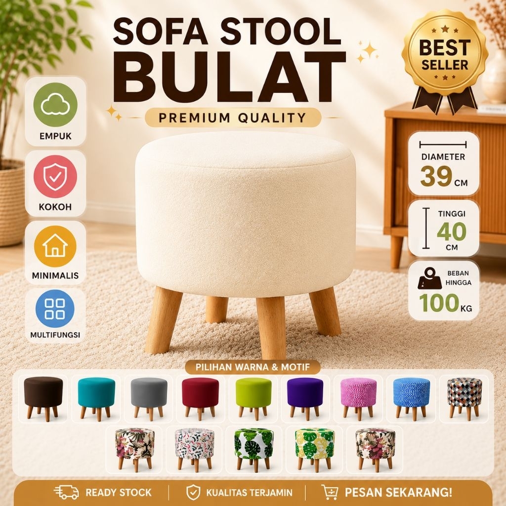 Sofa Stool Bulat Sofa Stool Kotak Sofa Stool  Murah Kursi Stool Sofa Minimalis