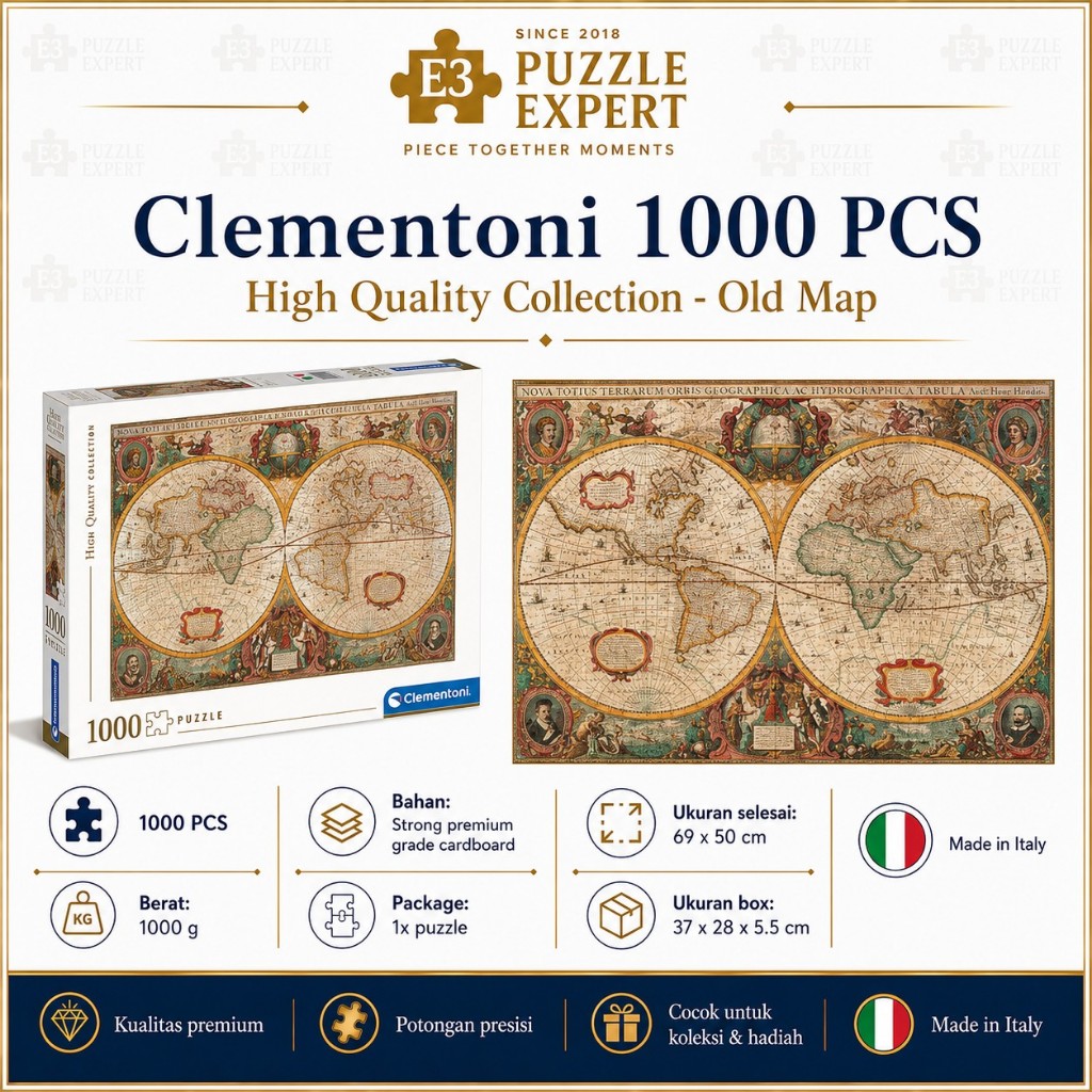 Jigsaw Puzzle: Clementoni - Old Map - 1000 Piece