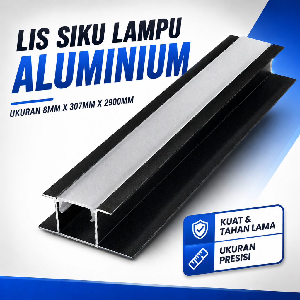 Lis Lampu LED Siku Aluminium-Housing Lampu LED Tanam Plafon dan Dinding-Lis Lampu Dekorasi Plafon PV