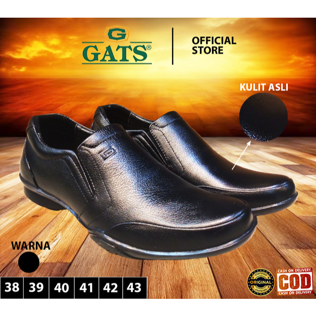 Official GATS sepatu pantofel kerja formal formil kantor kulit asli pesta pria cowo cowok original