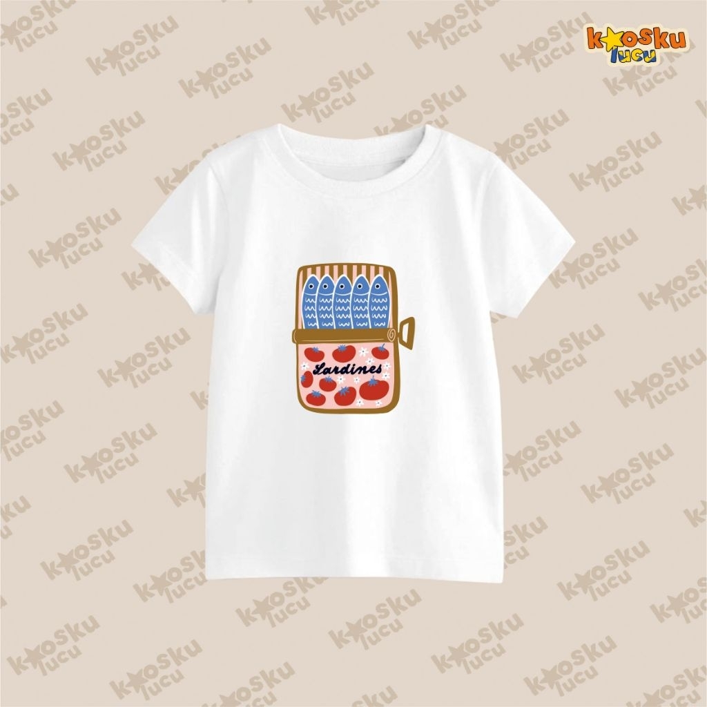 KAOS KATUN ANAK SARDINES TOMATOES 1 - 12 TAHUN SKENA SIMPLE
