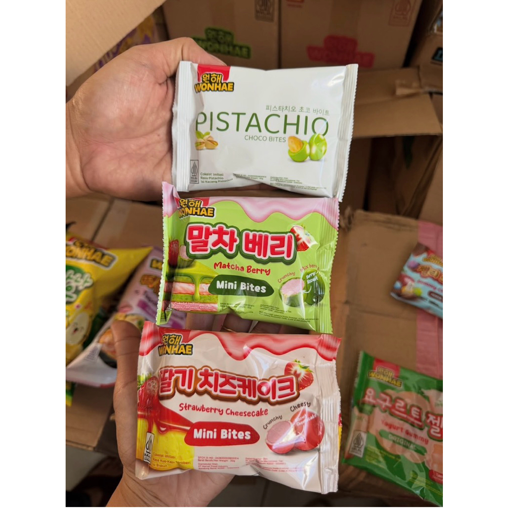 Wonhae varian (Pistachio coco bites,Matcha berry mini bites,strawberry cheesecake mini bites,yogurt 