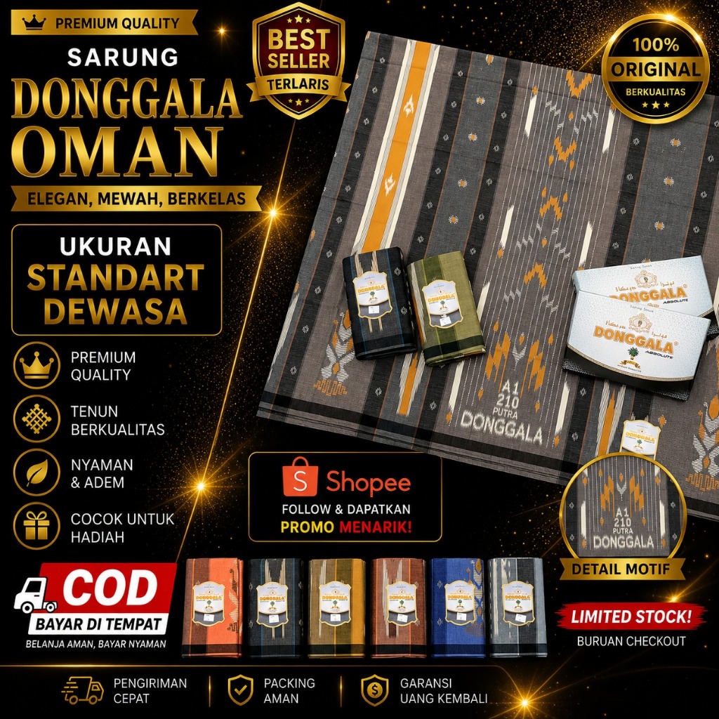 Sarung putra donggala motif dobby mix kembang MOTIF BHS