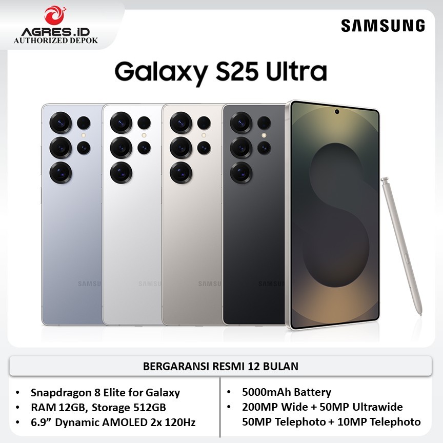 Samsung Galaxy S25 Ultra - 12GB 512GB | Snapdragon 8 Gen Flagship Chipset | 200MP Ultra Camera
