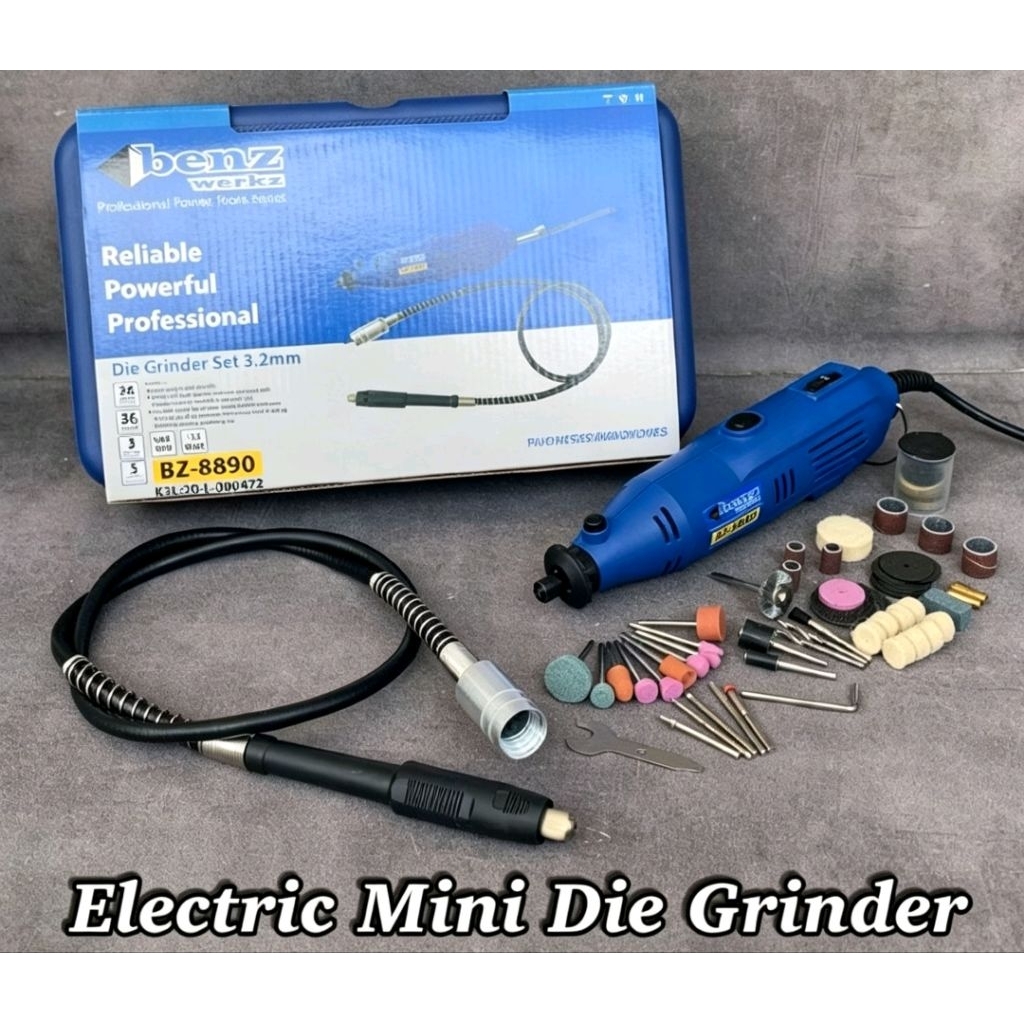 Mini Die Grinder Benz Werkz Mesin Bor Tuner Gerinda Mini Listrik Alat Ukir Set Mata Lengkap