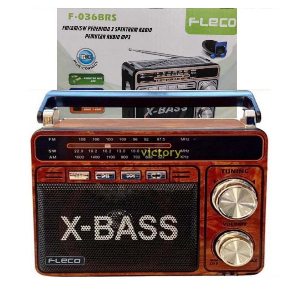 Radio Klasik Radio X-Bass Fleco FM Radio Bluetooth Super Bass