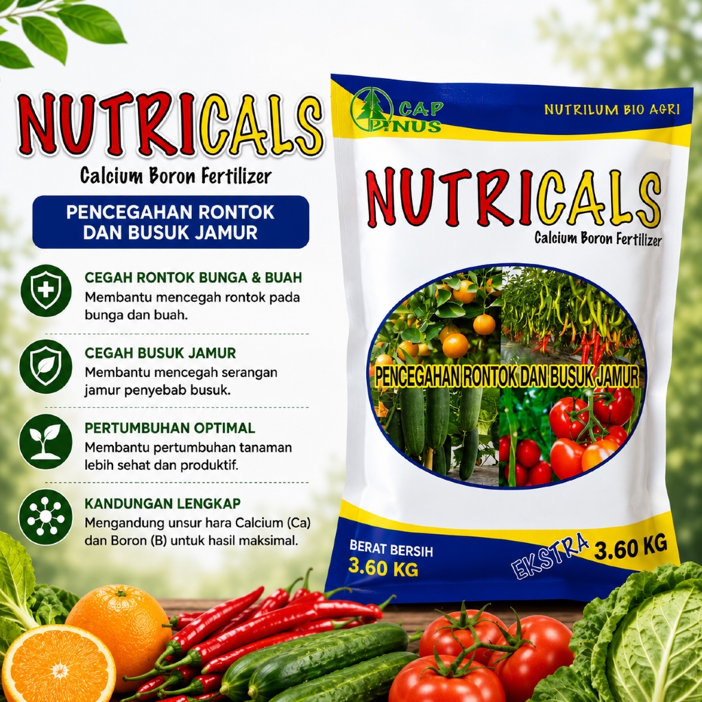 Kalsium Tanaman Anti Rontok NUTRICALS 1 Kg | Calcium Boron Nutricals 1kg Kalsium Boron