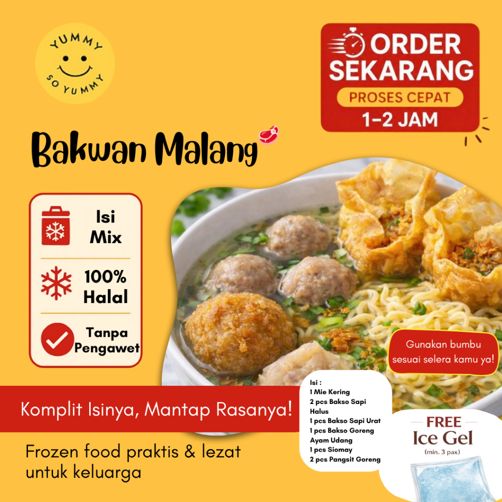 Makanan Beku Frozen Premium Bakso Bakwan Malang Homemade Halal