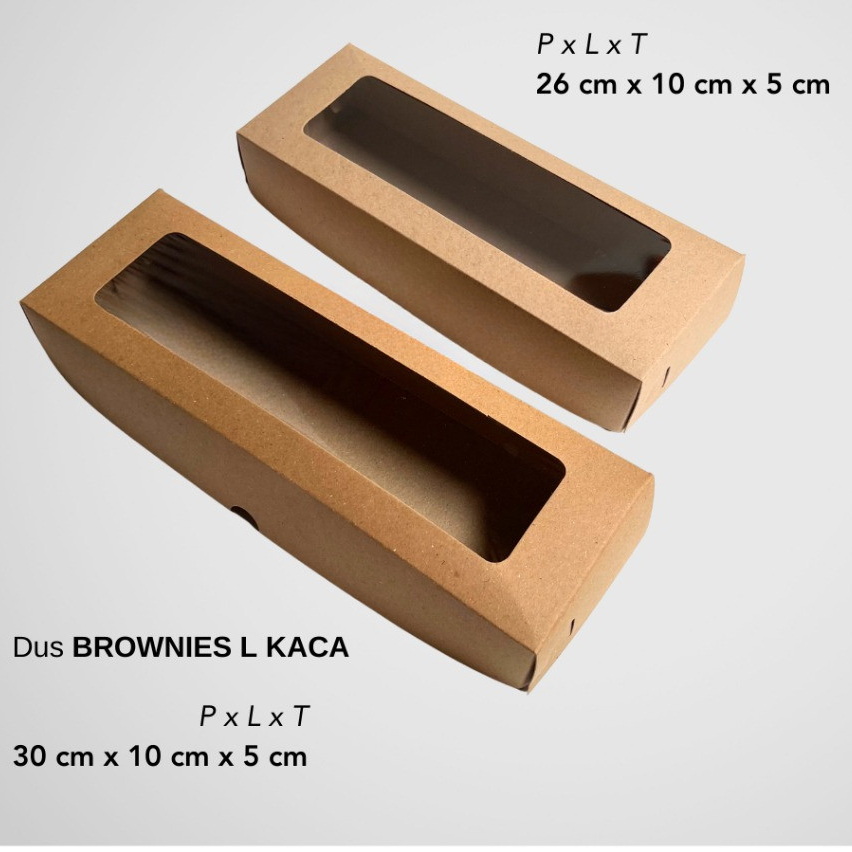 Dus Donat Kaca 26x10x5 / Dus Brownies Kaca 30x10x5 / Dus Kue / Box Makanan Kecil/ Dus Box Bolen