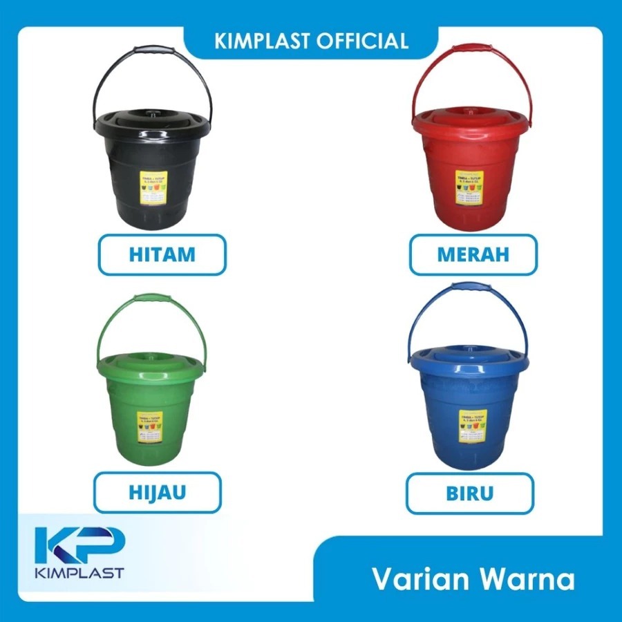 KIMPLAST Timba + Tutup 4 GL/ Ember/ Timba Sedang/ Timba Air/ Wadah Air