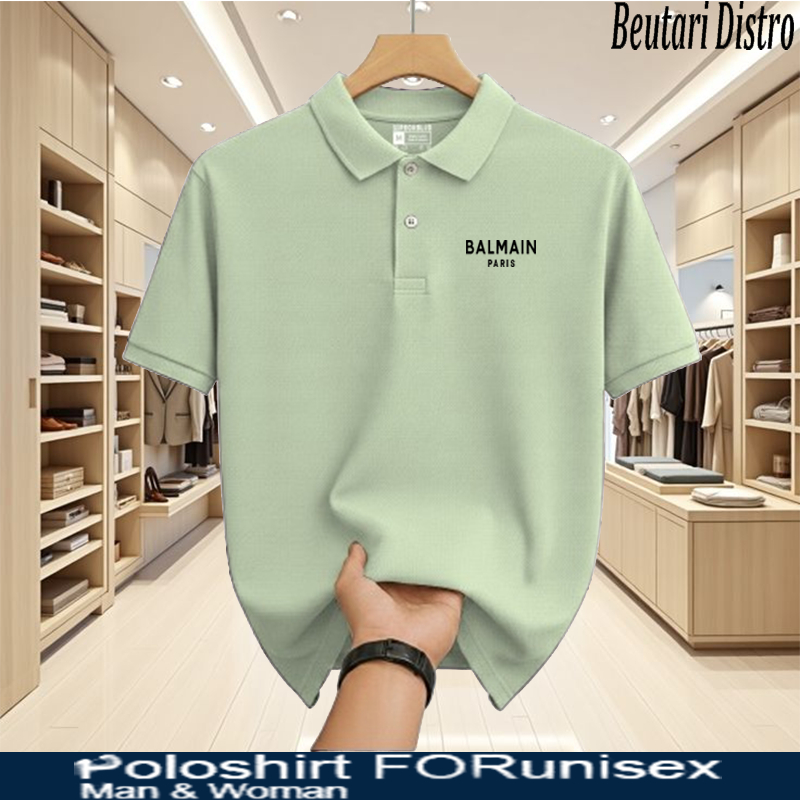 POLO SHIRT Lebih Adem Makin Nyaman Cool Stretchable Durable/kaos polo model terbaru Balmain Motif Hi